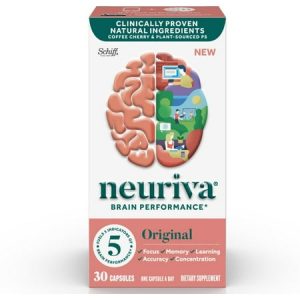 4 Pack - NEURIVA Original Brain Performance (30 count) Brain Support Supplement With Clinically Proven Natural Ingredients 1 ea