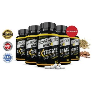 (5 Pack) Sizegenix Max Max Men's Health Supplement 1600mg 300 Capsules