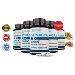 (5 Pack) Stinagra RX Max Men's Health Supplement 1600mg 300 Capsules