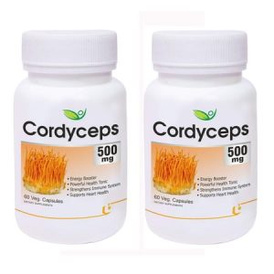 Biotrex Cordyceps 500mg - 60 Veg Capsule Pack of 2 Dietary supplement to strengthen Immune System nutritional supplement multivitamins vitamin for men women and adu