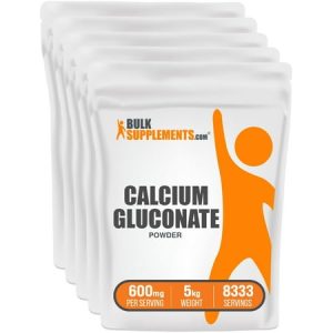 BulkSupplements.com Calcium Gluconate Powder - Calcium Bone Supplement - Calcium Without Vitamin D - Sulfurzyme Supplements (5 Kilograms - 11 lbs)