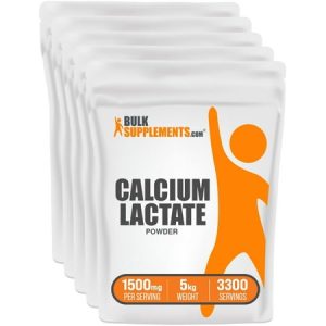 BulkSupplements.com Calcium Lactate - Vegan Calcium Supplements - Calcium Powder (5 Kilograms - 11 lbs)