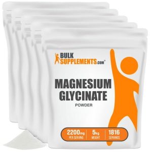 BulkSupplements.com Magnesium Glycinate Powder 2200mg - Magnesium Supplement (5KG - 1816 Serv)