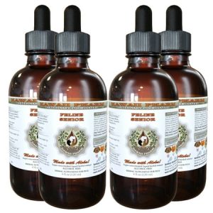 Feline Senior VETERINARY Natural Alcohol-FREE Liquid Extract Pet Herbal Supplement 4x4 oz