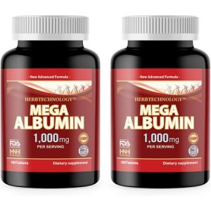 Hnhusa Albumin Protein 1000Mg 360 Healthy Kidney Liver Function Wellness Overall Health Support Energy Life Balance Supplement 2Pk