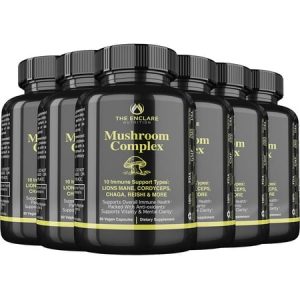 MUSHROOM SUPPLEMENT For Humans: 10In1 Mushroom Complex: Immune Support Energy Nootropic Brain Immunity Booster: Lions Mane Reishi Turkey Tail Cordyceps Chaga Maitake Shiitake Agaricus (6)