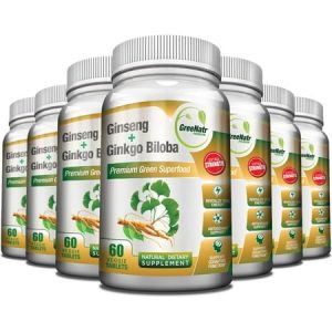 Panax + Biloba - Premium Non-GMO/Veggie Superfood - Traditional Energy Booster And Brain Sharpener - Unique Supplement Combines And Biloba (12 Pack)
