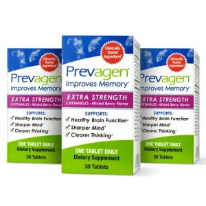 Prevagen Improves Memory - Extra Strength 20mg 30 Chewables |Mixed Berry-3 Pack| with Apoaequorin & Vitamin D | Brain Supplement for Better Brain Health Supports Healthy Brain Function