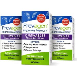 Prevagen Improves Memory - Regular Strength 10mg 30 Chewables |Mixed Berry-3 Pack| with Apoaequorin & Vitamin D | Brain Supplement for Better Brain Health Supports Healthy Brain Function and Clarity