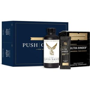 Pushcatch Liver Detox Cleanse - 2 Piece Kit With Ultra Binder (Packets) & Liver Sauce (Liver Support Supplement With Milk Thistle Extract) To Support GI Detox & Toxin Binding