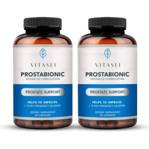 VITASEI Prostabionic Prostate Dietary Supplements for Men W/Saw Palmetto Bio-quercetin & Pygeum Africanum Reduce Bathroom Trips Promotes Sleep & Better Bladder Emptying - 60 Capsules (Pack of 2)